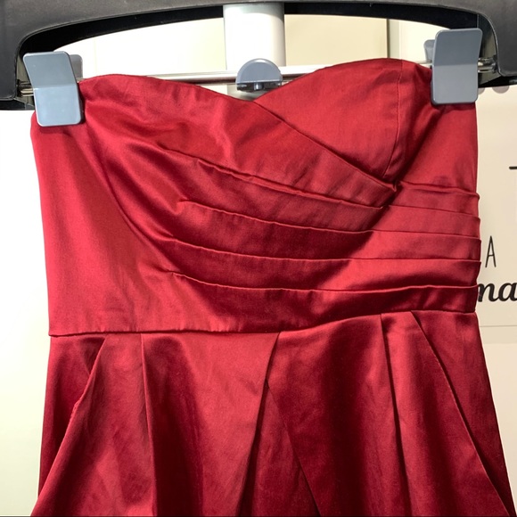 Red Strapless Mini Dress - Picture 3 of 8